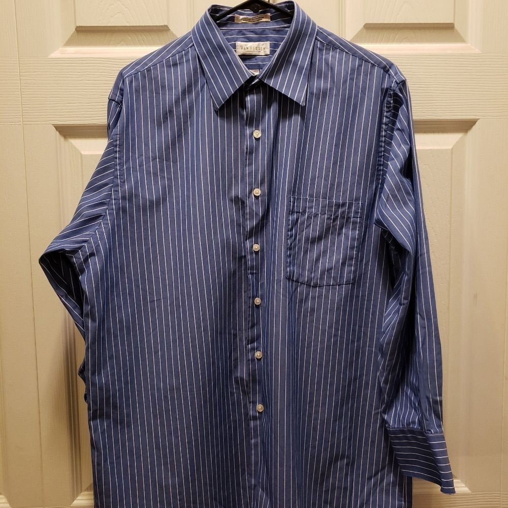 Van Heusen Men's Dress Shirt Wrinkle Free   Size 16-16 1/2  32/33 Large